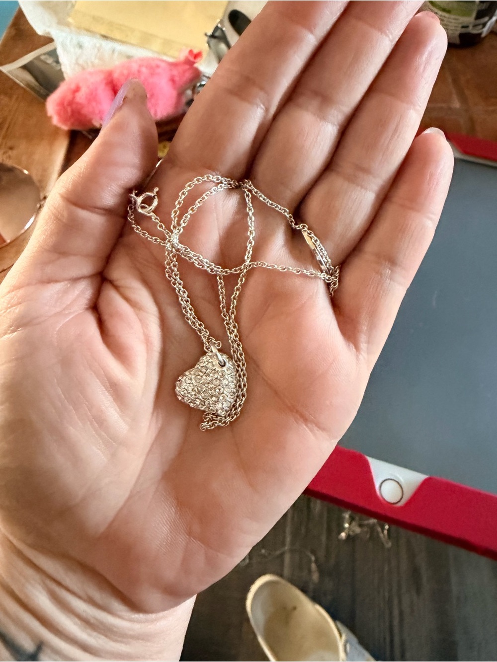 925  Crystal Heart Pendant Necklace - Women's Jewelry